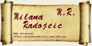 Milana Radojčić vizit kartica